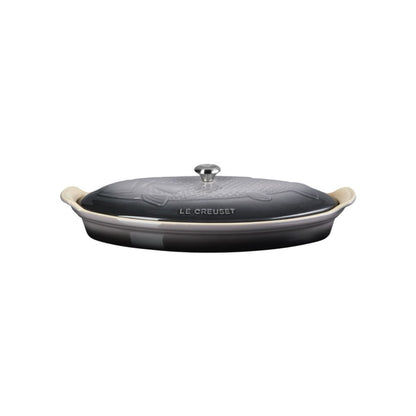  Le Creuset Heritage 1.7 Qt. Fish Baker With Stainless Steel Knob | Oyster