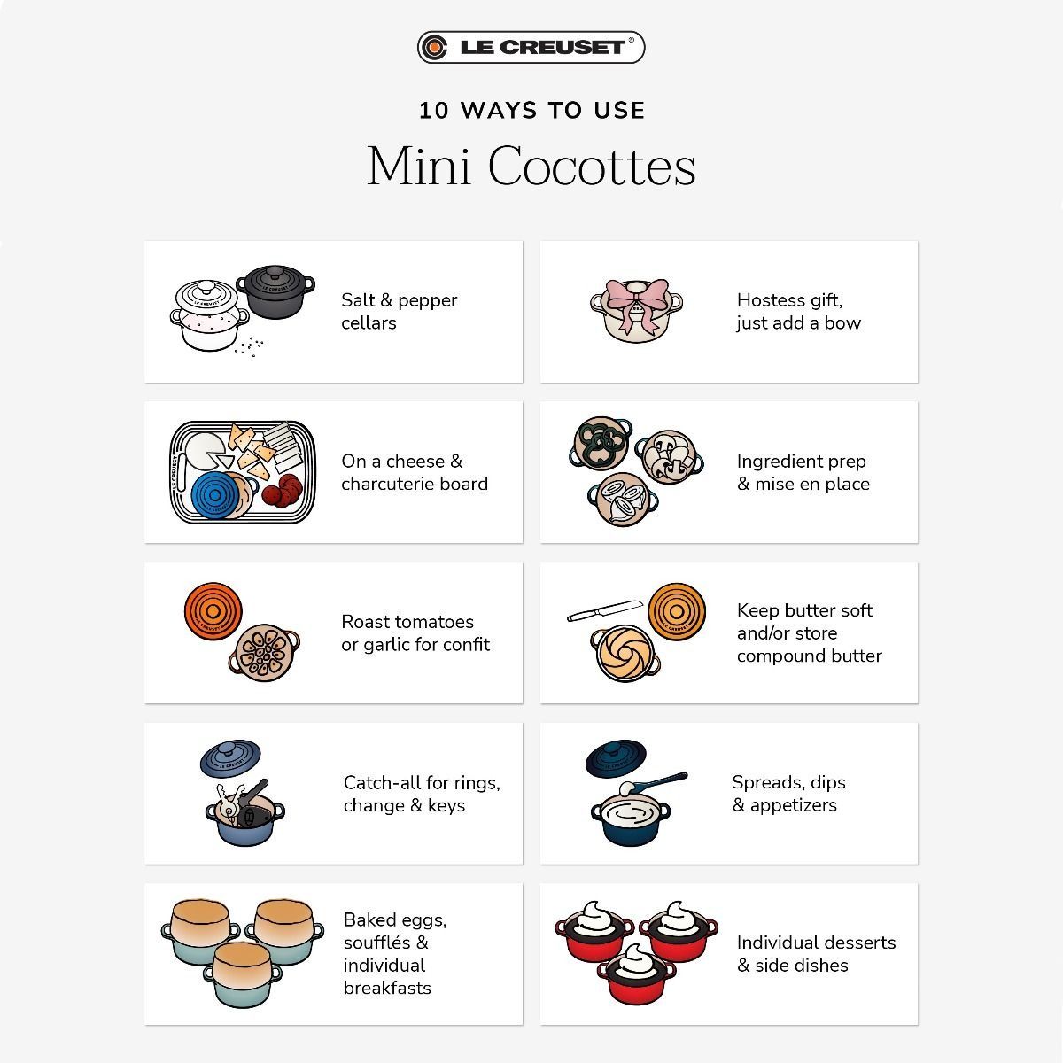 Le Creuset 24oz Round Mini Cocotte | Oyster