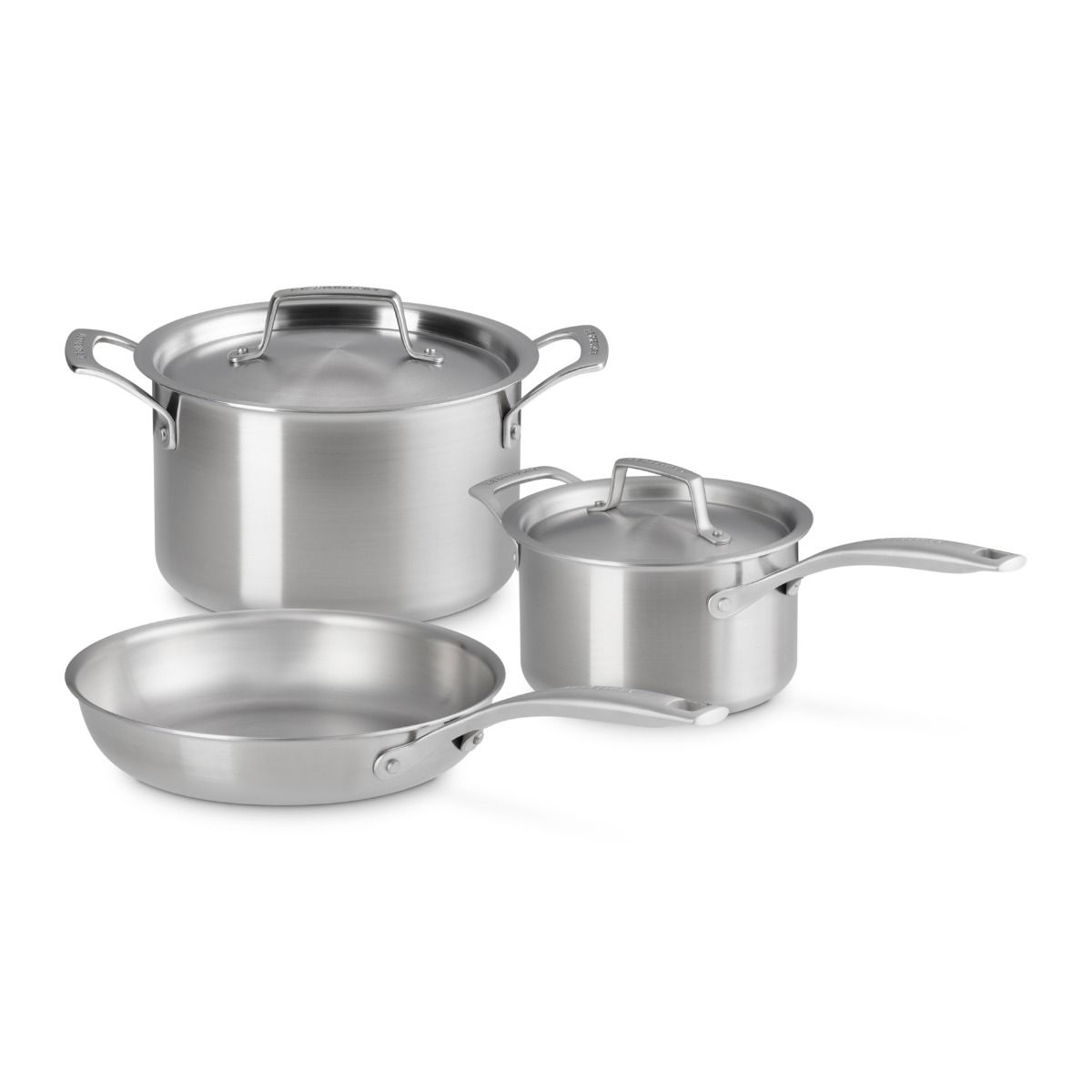  Le Creuset Essential Stainless Steel 5-Piece Cookware Set