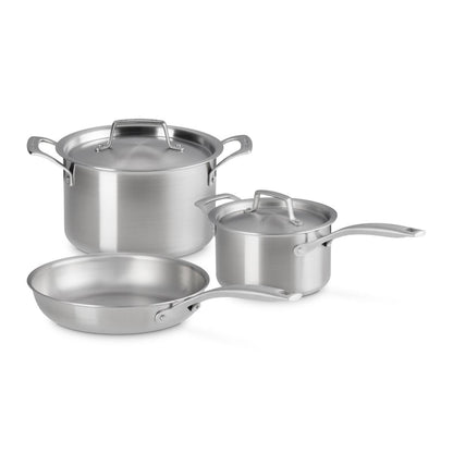  Le Creuset Essential Stainless Steel 5-Piece Cookware Set