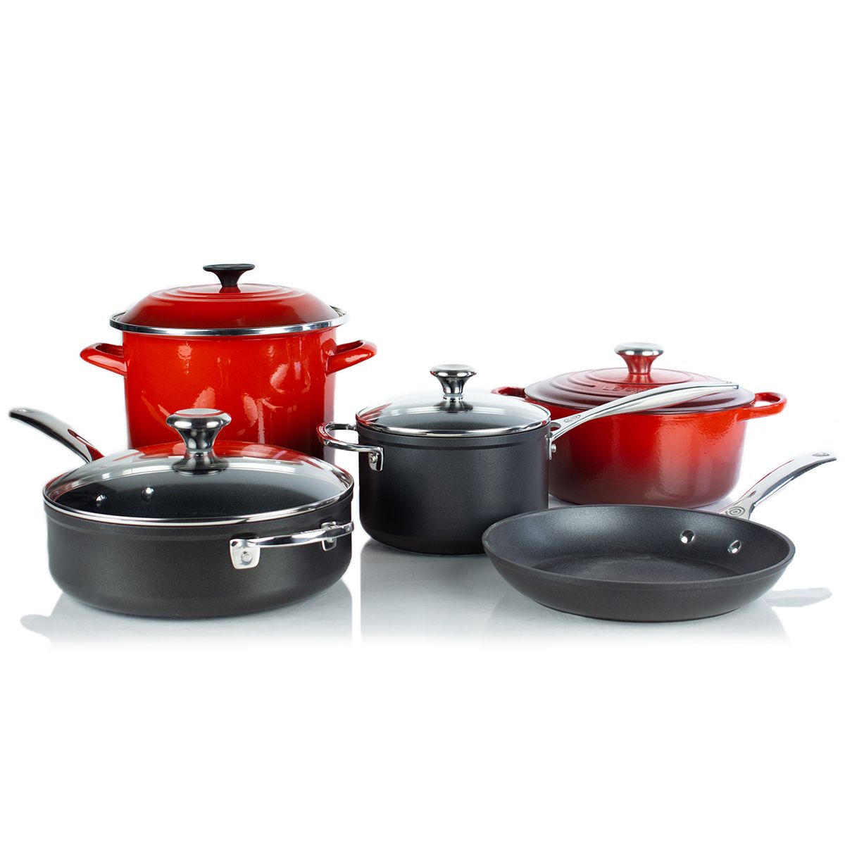  Le Creuset 9-Piece Cookware Set | Cerise/Cherry Red