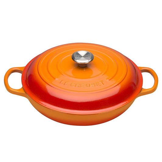 Le Creuset 2.25 Qt. Signature Enameled Cast Iron Braiser With Stainless Steel Knob | Flame Orange