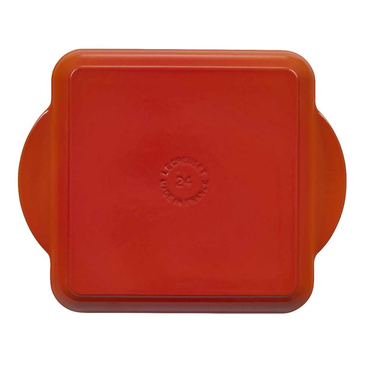  Le Creuset 9.5" Square Signature Enameled Cast Iron Griddle Pan | Flame Orange