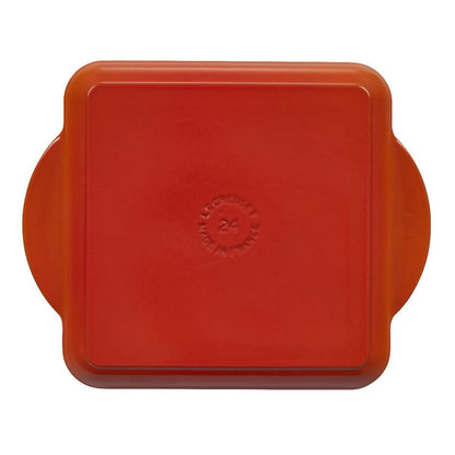  Le Creuset 9.5" Square Signature Enameled Cast Iron Griddle Pan | Flame Orange