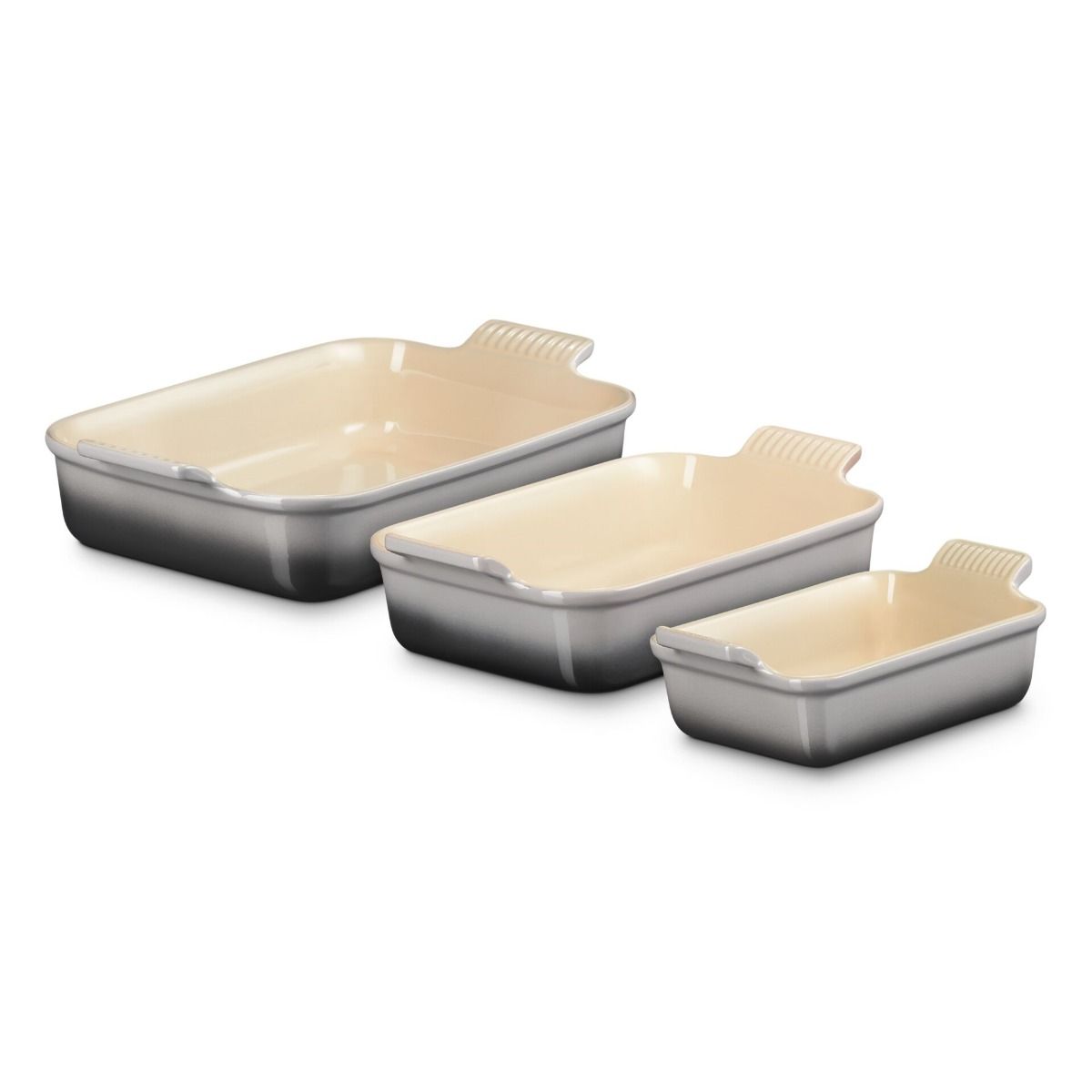  Le Creuset Heritage Rectangular Baking Dishes (Set Of 3) | Oyster