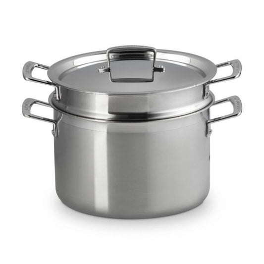  Le Creuset Classic Stainless Steel 7.5 Qt. Deep Round Stockpot & Colander Insert