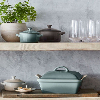  Le Creuset 2.5 Qt. Square Heritage Covered Casserole | Sea Salt