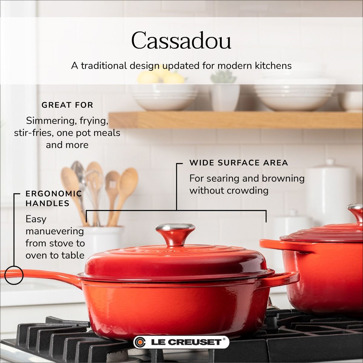  Le Creuset 3.75 Qt. Signature Cassadou | Cerise