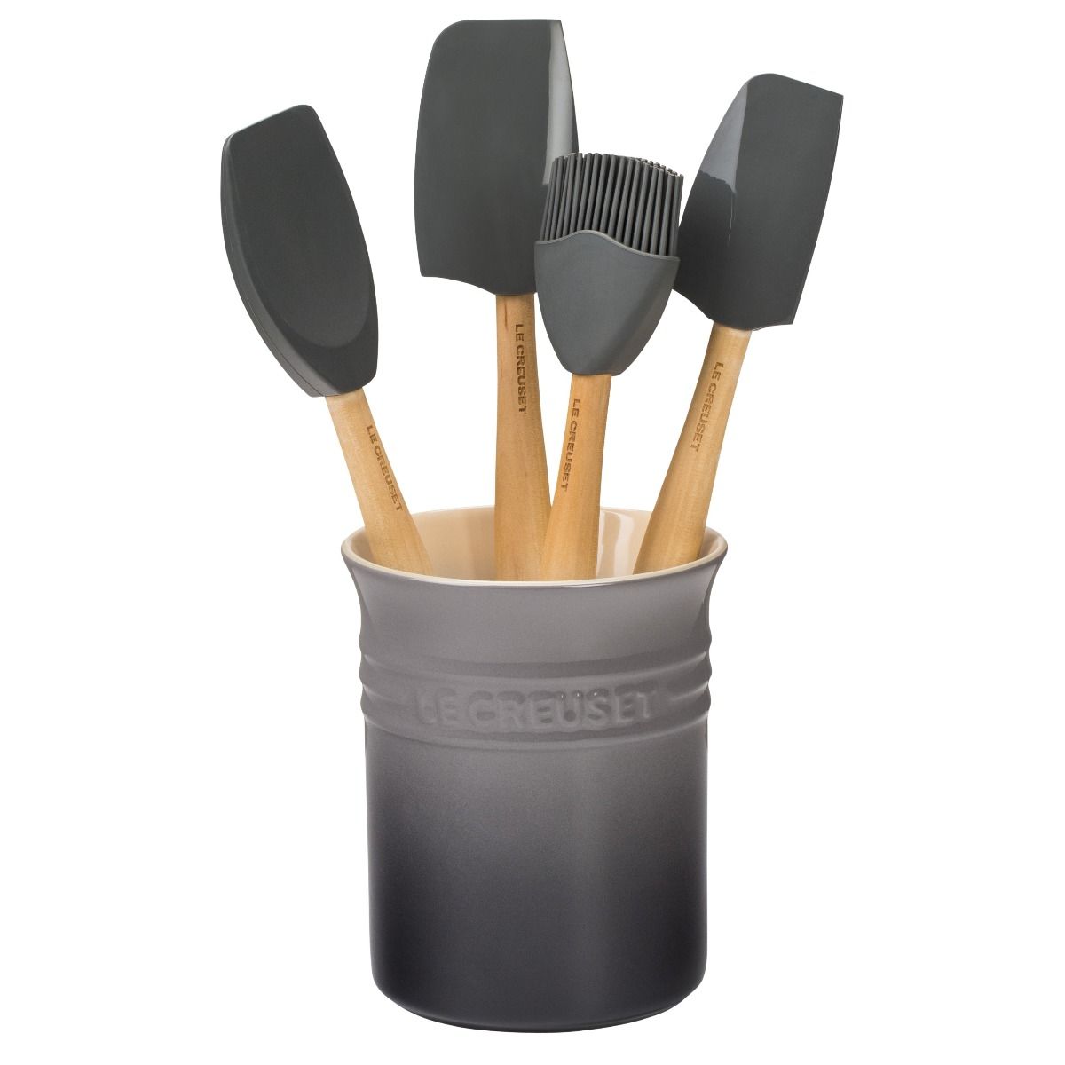  Le Creuset 5-Piece Craft Series Utensil Set With Crock | Oyster Grey