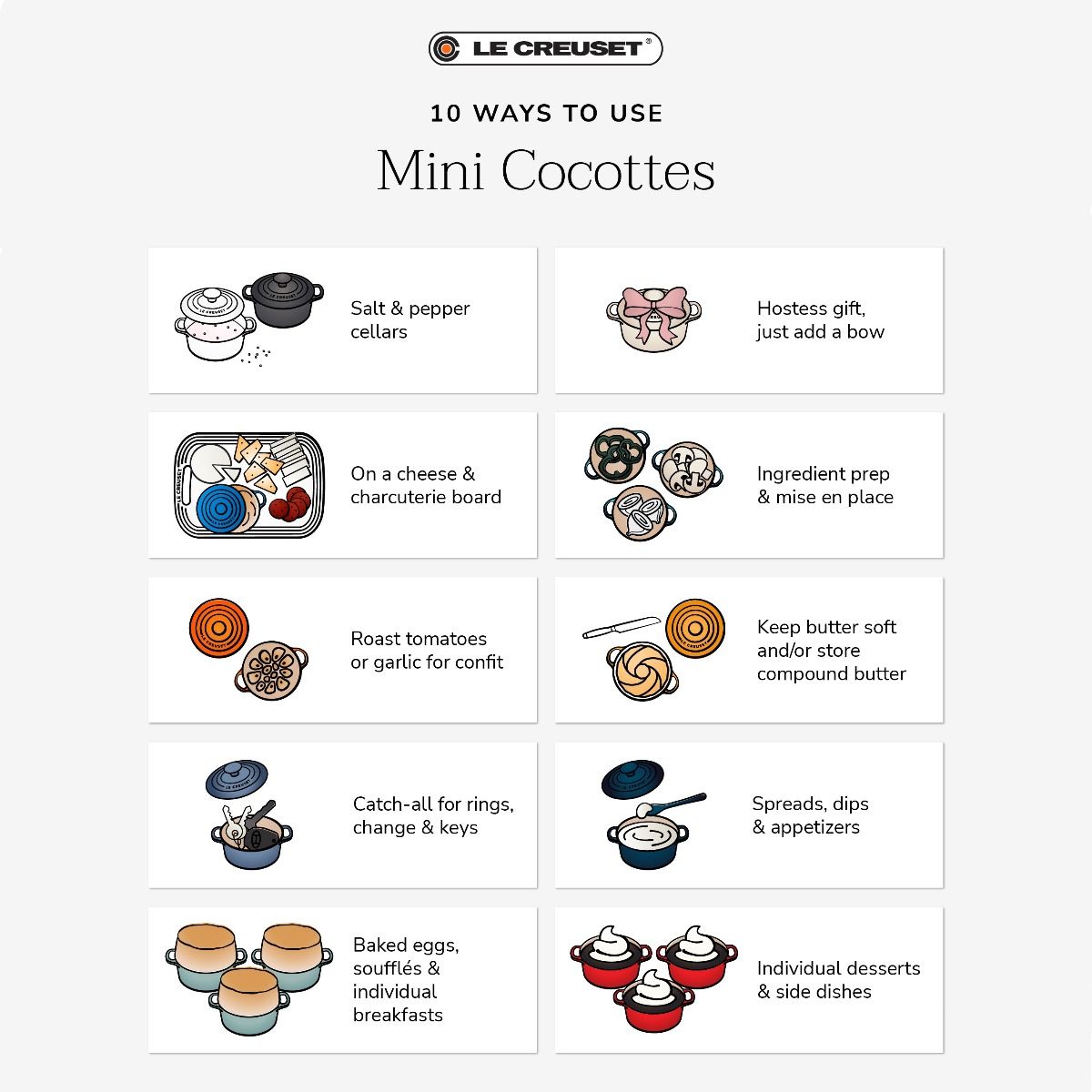  Le Creuset 14oz Round Mini Cocotte | Artichaut