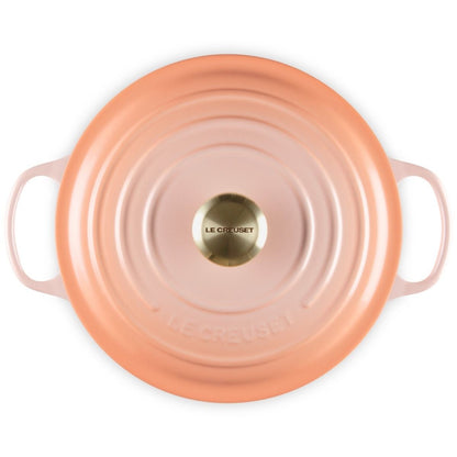  Le Creuset 7.25 Qt. Round Signature Dutch Oven With Gold-Colored Stainless Steel Knob | Pêche