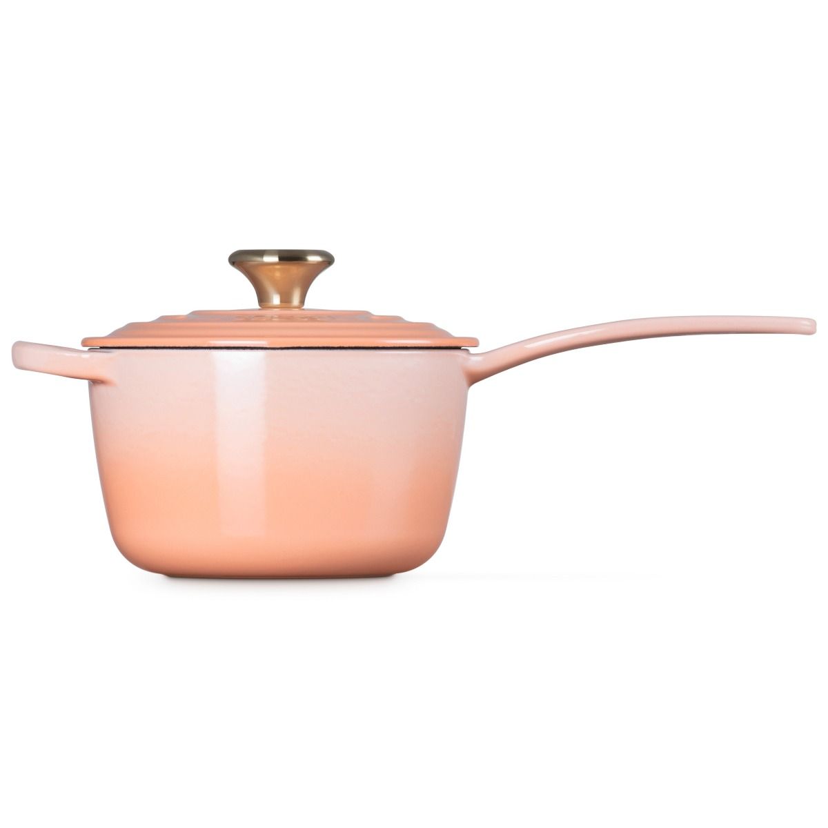  Le Creuset 1.75 Qt. Signature Enameled Cast Iron Saucepan With Gold-Colored Stainless Steel Knob | Pêche