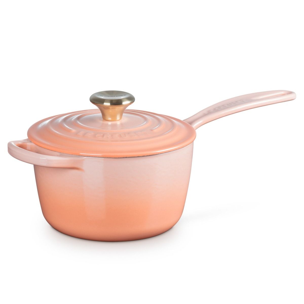  Le Creuset 1.75 Qt. Signature Enameled Cast Iron Saucepan With Gold-Colored Stainless Steel Knob | Pêche