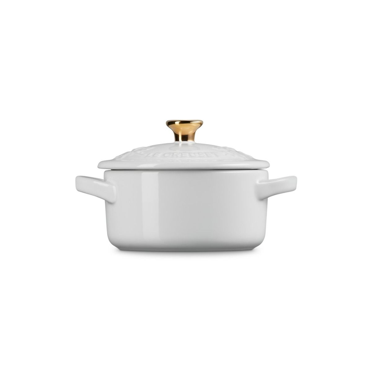  Le Creuset Holly Collection 8oz Mini Cocotte | White