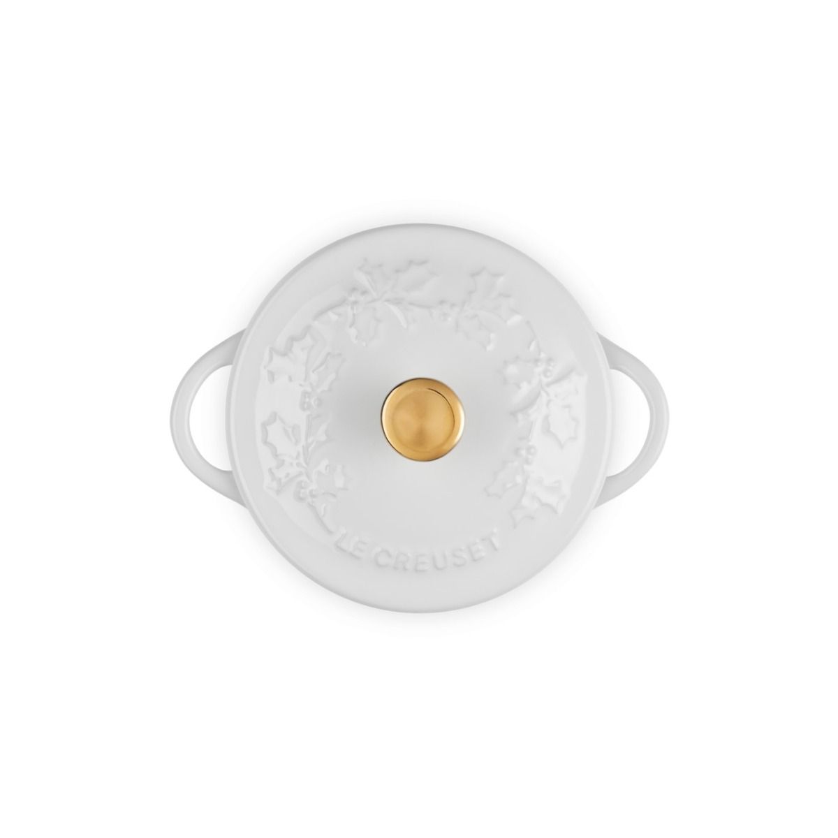  Le Creuset Holly Collection 8oz Mini Cocotte | White