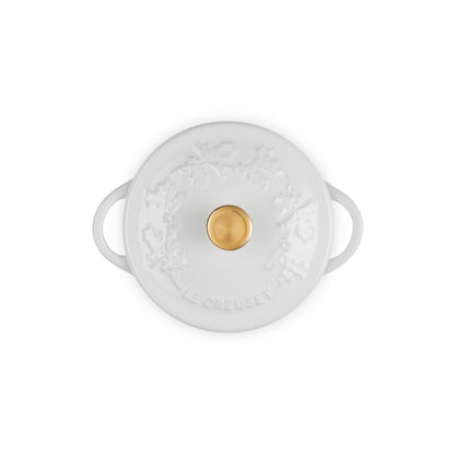  Le Creuset Holly Collection 8oz Mini Cocotte | White