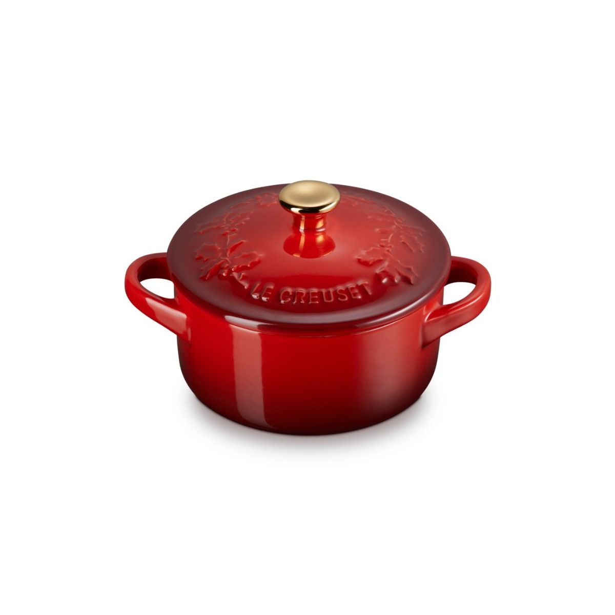  Le Creuset Holly Collection 8oz Mini Cocotte | Cerise