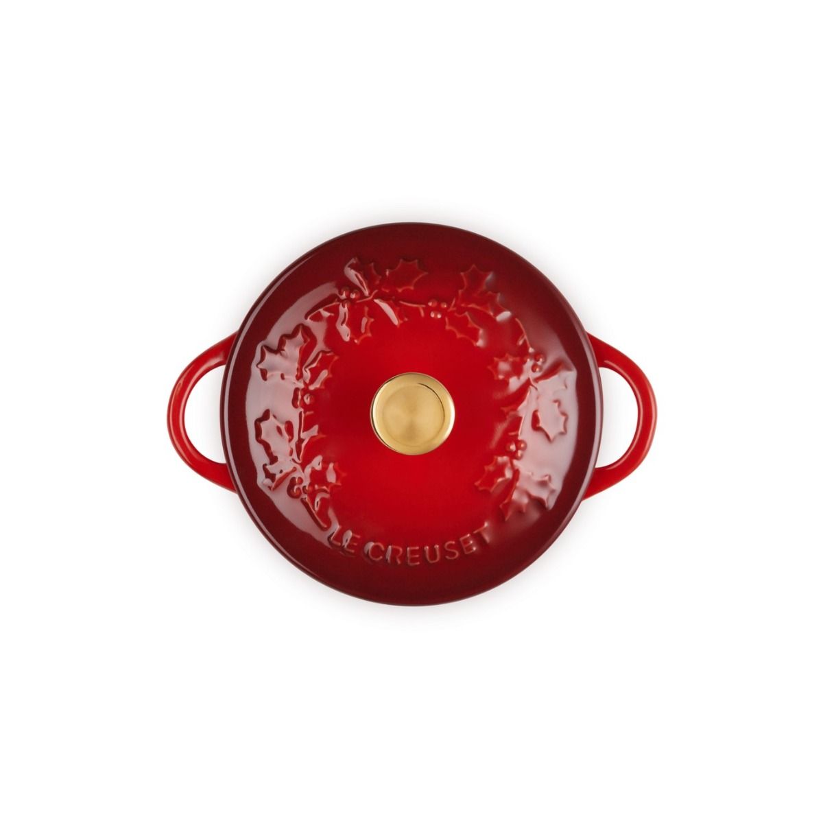  Le Creuset Holly Collection 8oz Mini Cocotte | Cerise