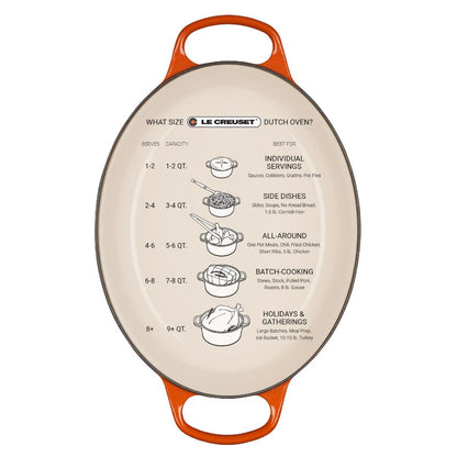  Le Creuset 9.5 Qt. Oval Signature Dutch Oven With Stainless Steel Knob | Flame Orange