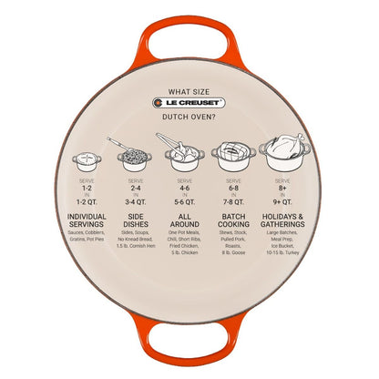  Le Creuset 9 Qt. Round Signature Dutch Oven With Stainless Steel Knob | White