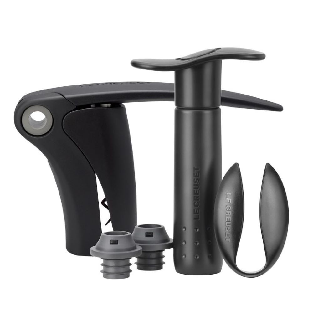  Le Creuset 5-Piece Wine Tools Set | Black & Grey