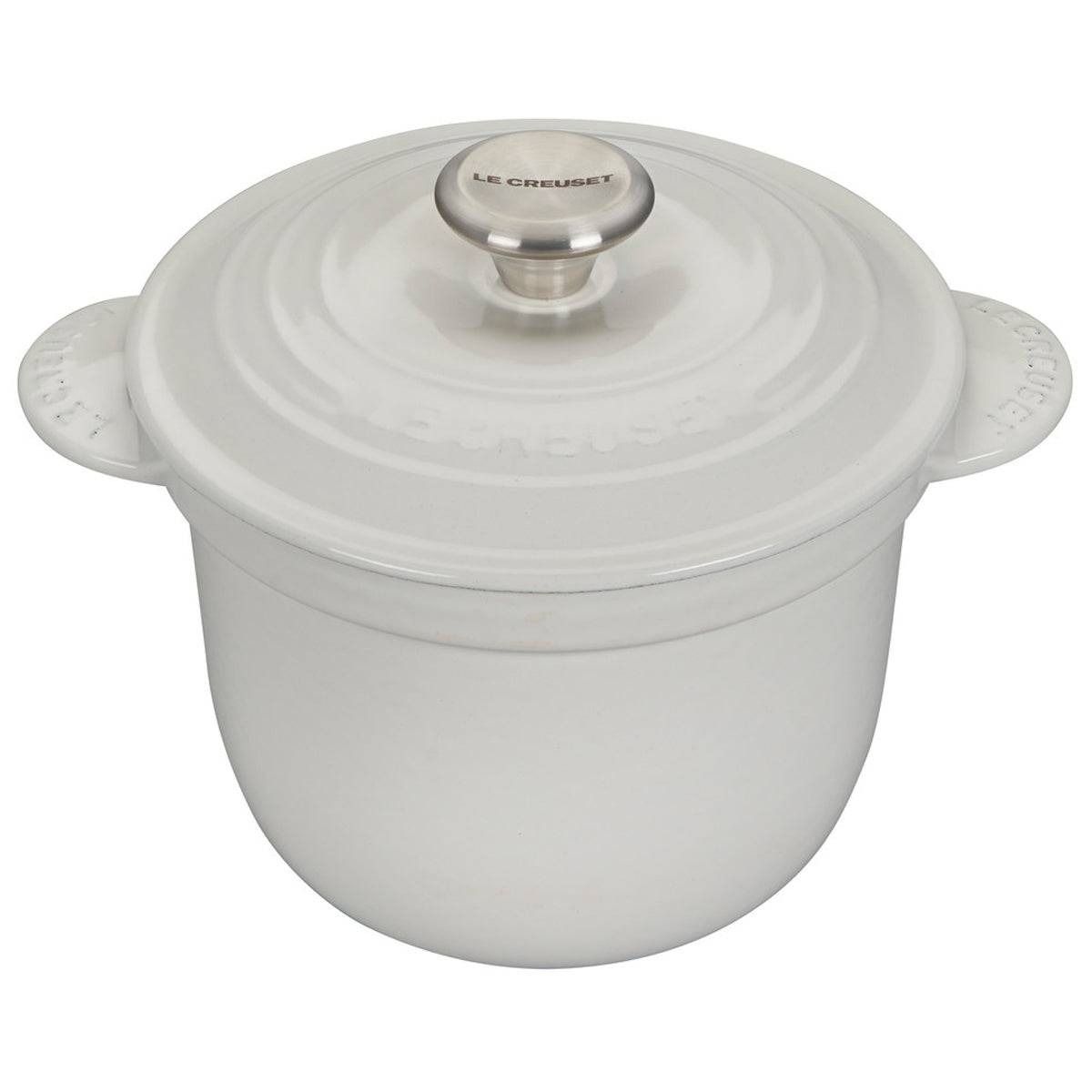  Le Creuset Cast Iron Rice Pot | White