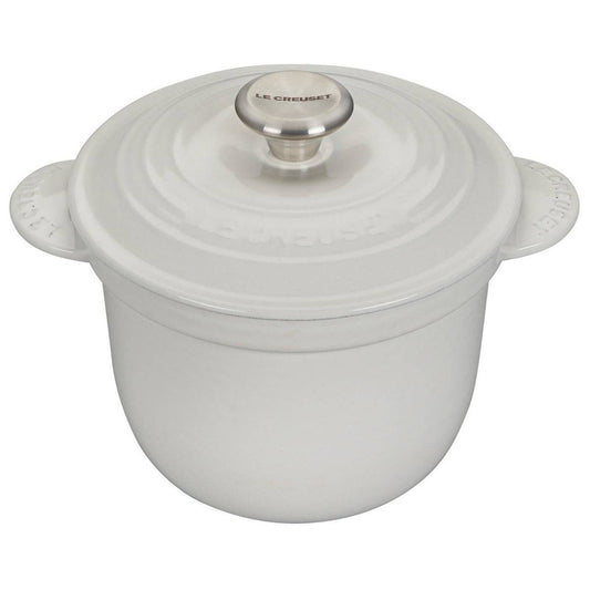  Le Creuset Cast Iron Rice Pot | White