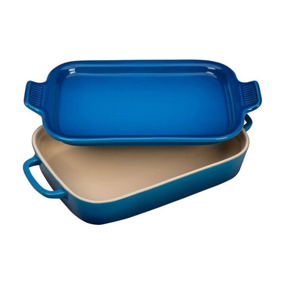  Le Creuset 2.75 Qt. Rectangular Heritage Baking Dish With Platter Lid | Marseille Blue