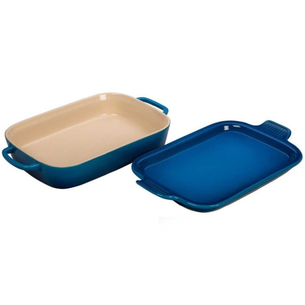  Le Creuset 2.75 Qt. Rectangular Heritage Baking Dish With Platter Lid | Marseille Blue