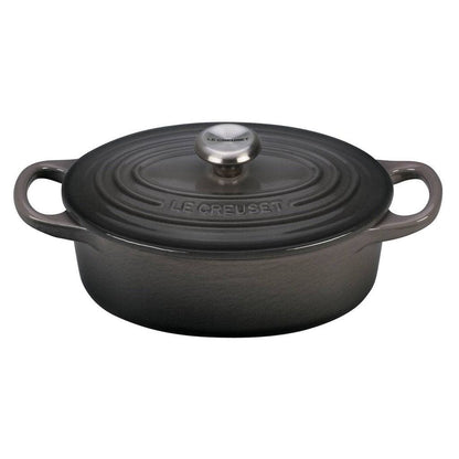  Le Creuset 2.75 Qt. Oval Signature Dutch Oven With Stainless Steel Knob | Oyster Grey
