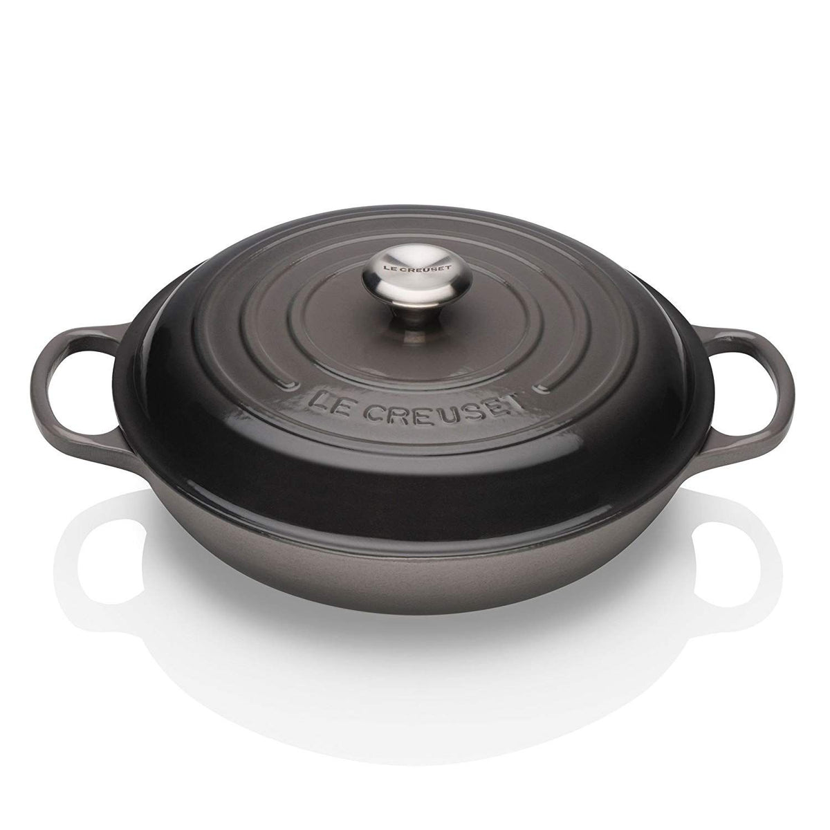  Le Creuset 2.25 Qt. Signature Enameled Cast Iron Braiser With Stainless Steel Knob | Oyster Grey