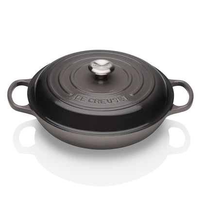  Le Creuset 2.25 Qt. Signature Enameled Cast Iron Braiser With Stainless Steel Knob | Oyster Grey