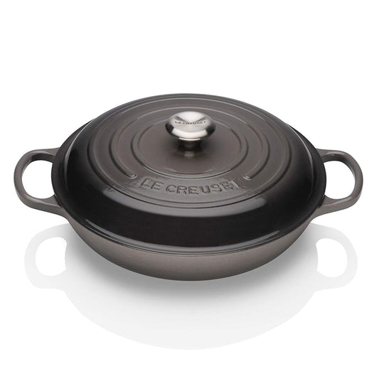  Le Creuset 2.25 Qt. Signature Enameled Cast Iron Braiser With Stainless Steel Knob | Oyster Grey
