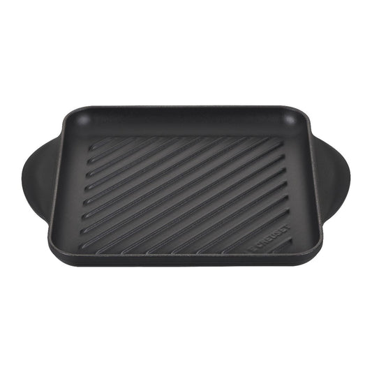  Le Creuset 9.5" Square Signature Enameled Cast Iron Grill Pan | Licorice