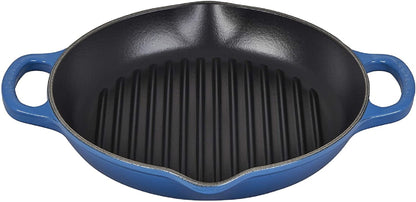  Le Creuset 9.75" Deep Round Signature Grill Pan | Marseille Blue