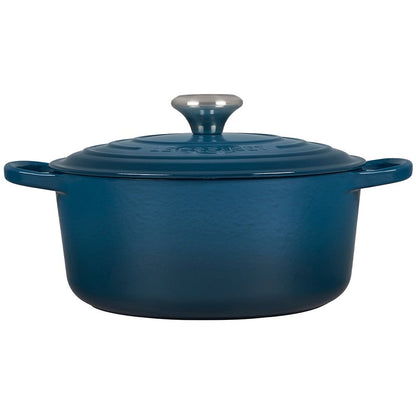  Le Creuset 4.5 Qt. Round Signature Dutch Oven With Stainless Steel Knob | Deep Teal