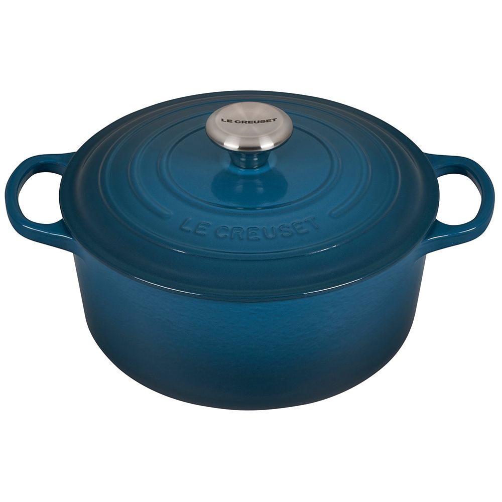 Le Creuset 4.5 Qt. Round Signature Dutch Oven With Stainless Steel Knob | Deep Teal