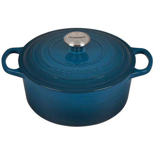  Le Creuset 4.5 Qt. Round Signature Dutch Oven With Stainless Steel Knob | Deep Teal