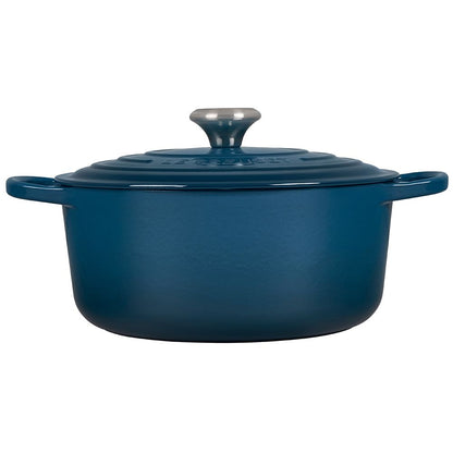  Le Creuset 5.5 Qt. Round Signature Cast Iron Dutch Oven With Stainless Steel Knob | Deep Teal