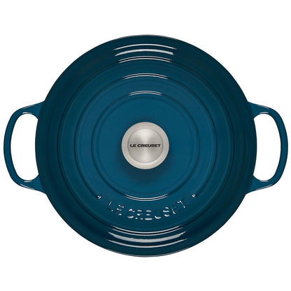  Le Creuset 5.5 Qt. Round Signature Cast Iron Dutch Oven With Stainless Steel Knob | Deep Teal