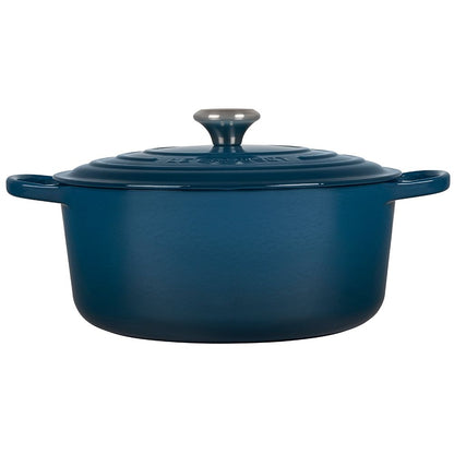  Le Creuset 7.25 Qt. Round Signature Dutch Oven With Stainless Steel Knob | Deep Teal