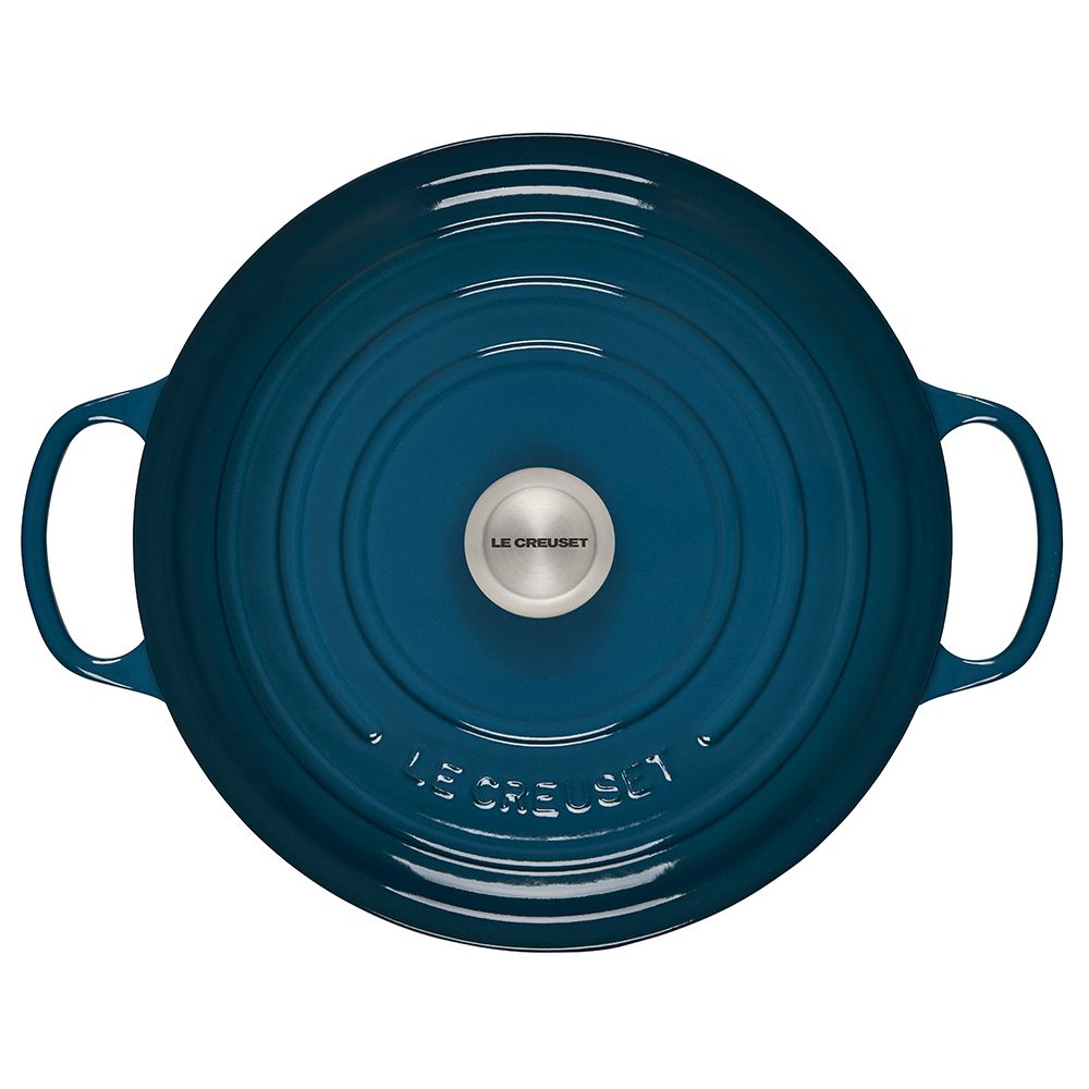  Le Creuset 7.25 Qt. Round Signature Dutch Oven With Stainless Steel Knob | Deep Teal