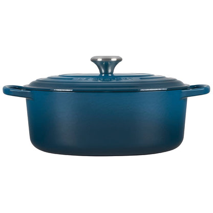  Le Creuset 6.75 Qt. Oval Signature Dutch Oven With Stainless Steel Knob | Deep Teal