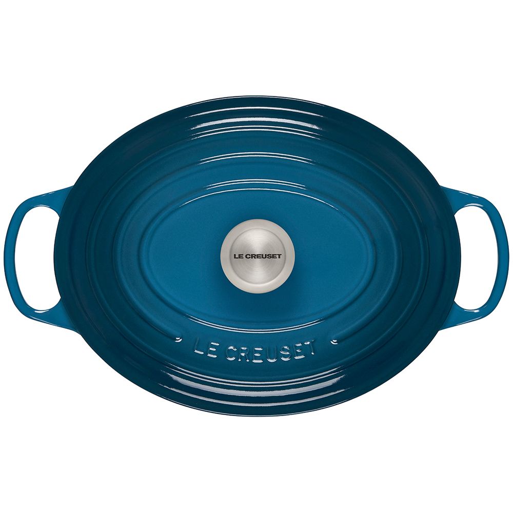  Le Creuset 6.75 Qt. Oval Signature Dutch Oven With Stainless Steel Knob | Deep Teal