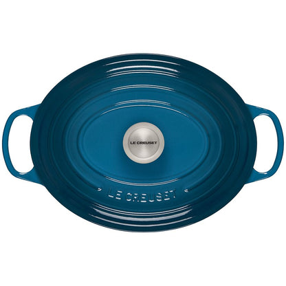  Le Creuset 6.75 Qt. Oval Signature Dutch Oven With Stainless Steel Knob | Deep Teal