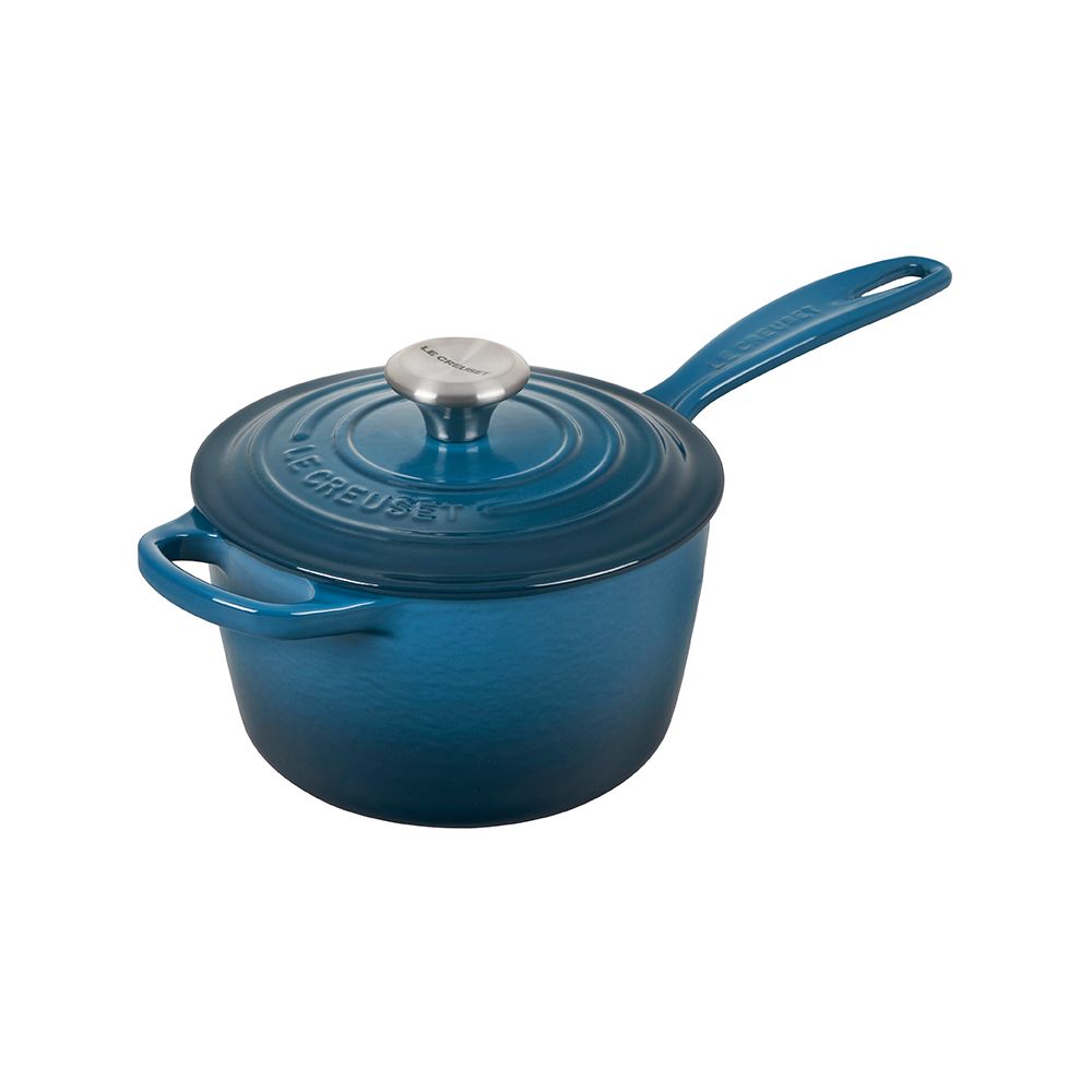  Le Creuset 1.75 Qt. Signature Enameled Cast Iron Saucepan With Stainless Steel Knob | Deep Teal