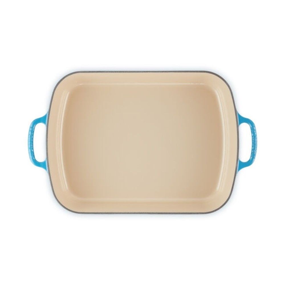  Le Creuset 5.25 Qt. Rectangular Signature Cast Iron Roaster | Marseille Blue