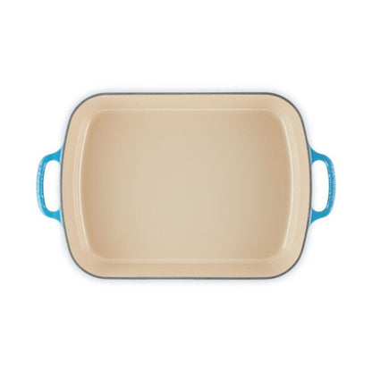  Le Creuset 5.25 Qt. Rectangular Signature Cast Iron Roaster | Marseille Blue
