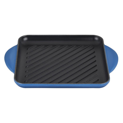  Le Creuset 9.5" Square Signature Enameled Cast Iron Grill Pan | Marseille Blue