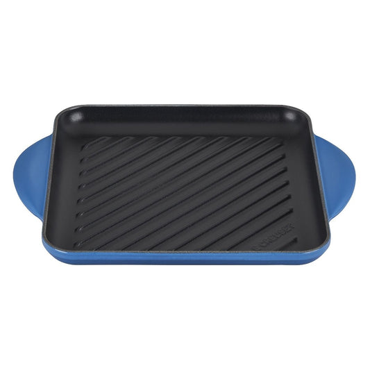  Le Creuset 9.5" Square Signature Enameled Cast Iron Grill Pan | Marseille Blue